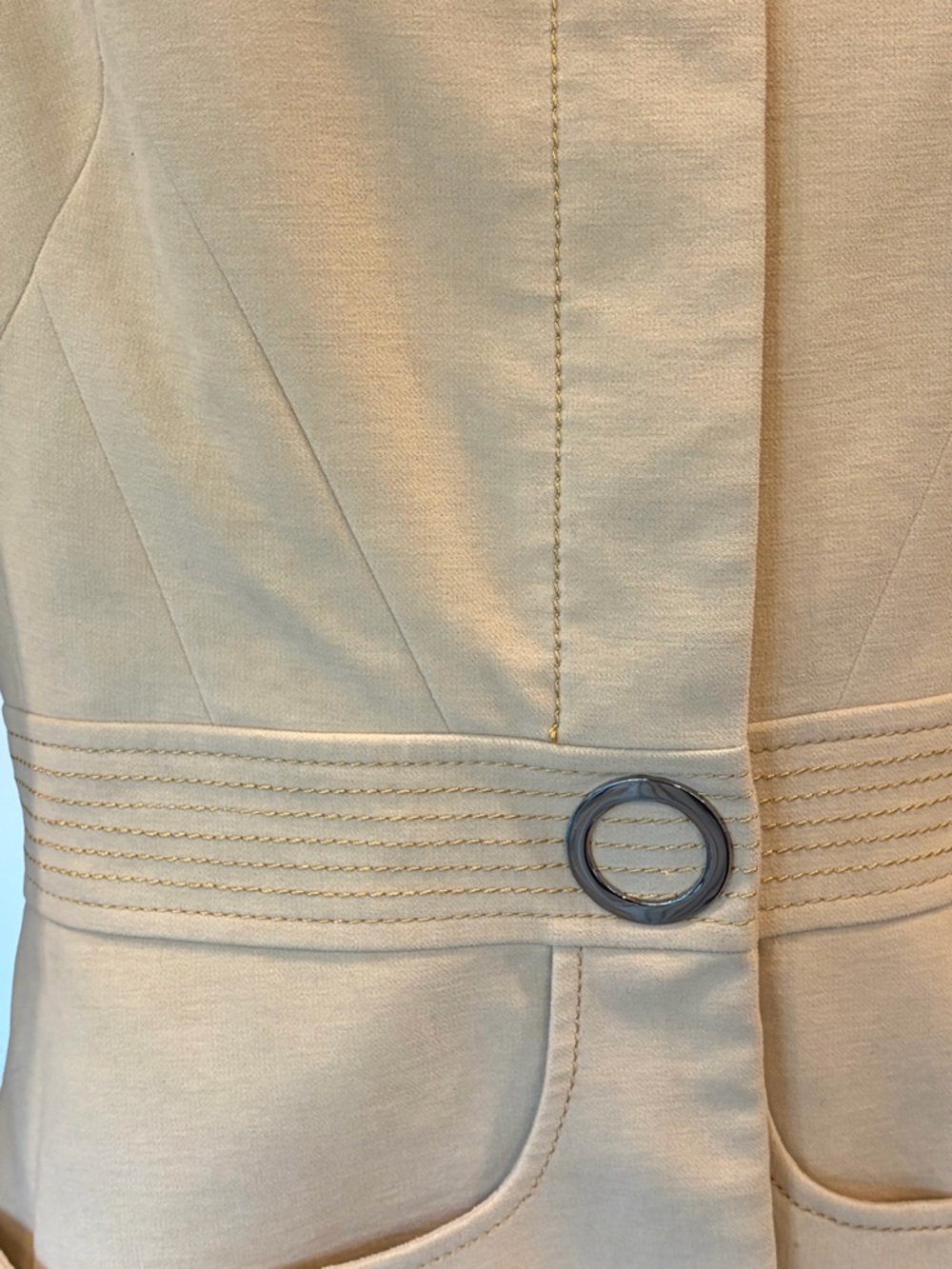Carlisle Cotton&Cashmere Jacket, stitching details, cuffs,silver hardware,6, EUC - Picture 10 of 14